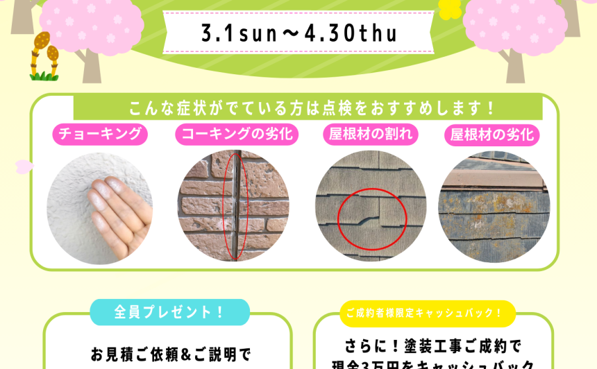 🌸春キャンペーン🌸のお知らせ