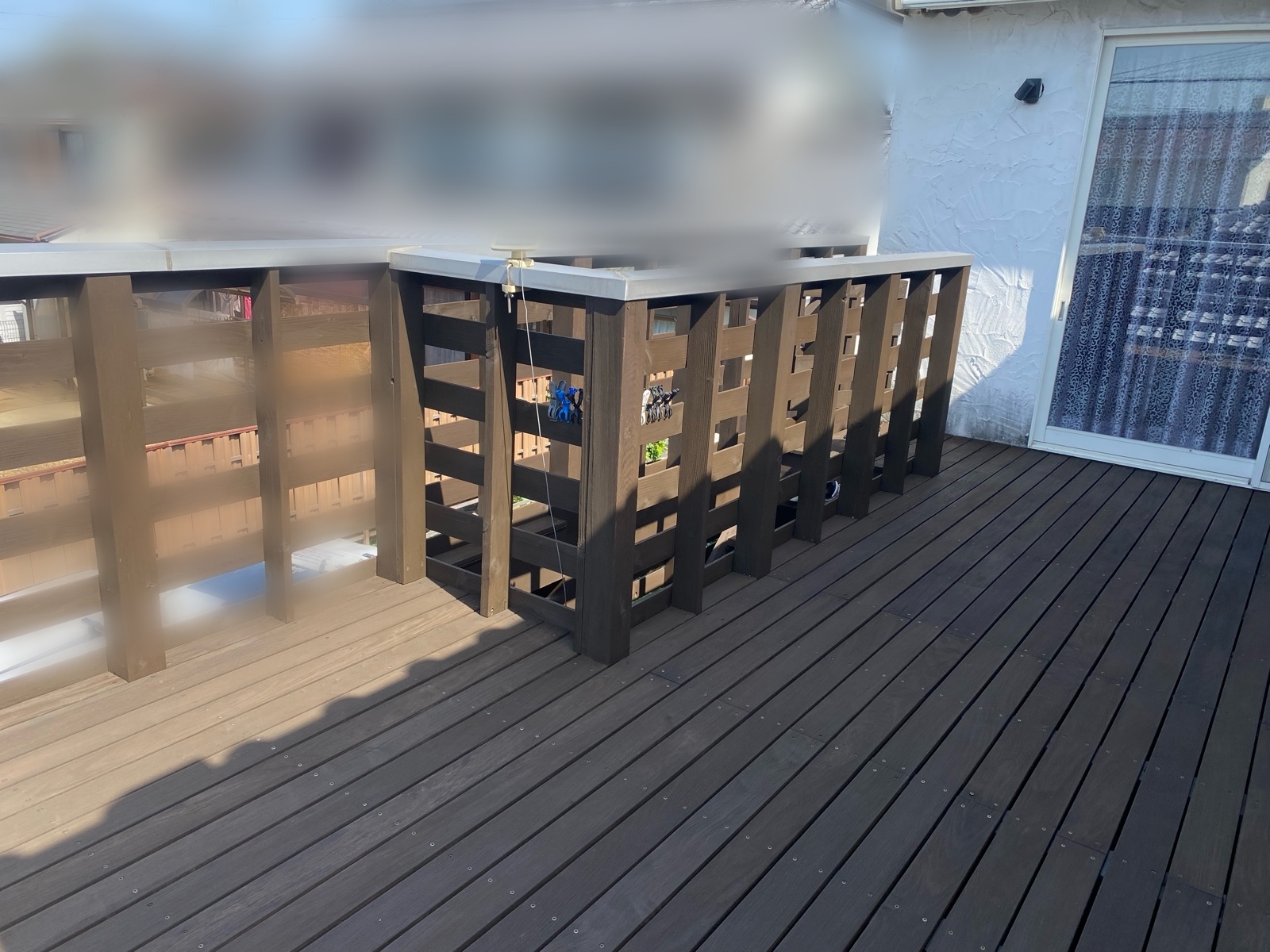 堺市東区|ウッドデッキ塗装で色褪せ・劣化を改善|ガードラックPRO施工事例